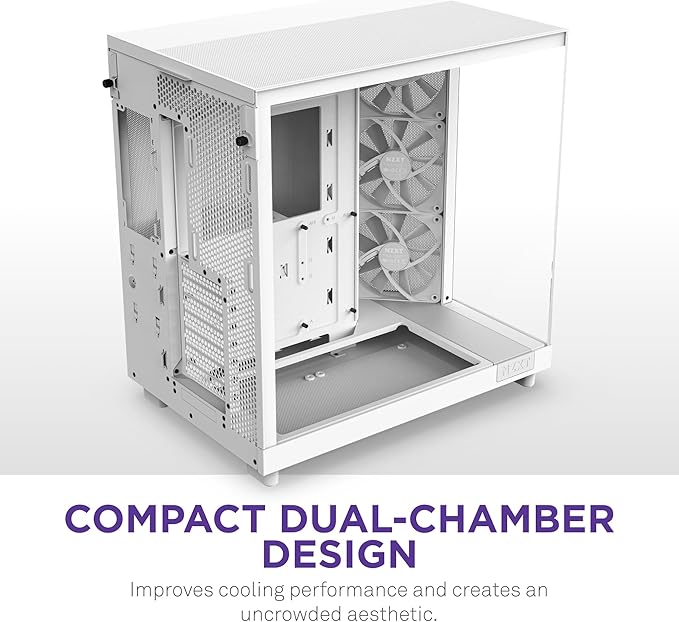 NZXT H6 Flow Compact Dual-Tower Case White NZXT H6 Flow Compact Dual-Tower Case White
